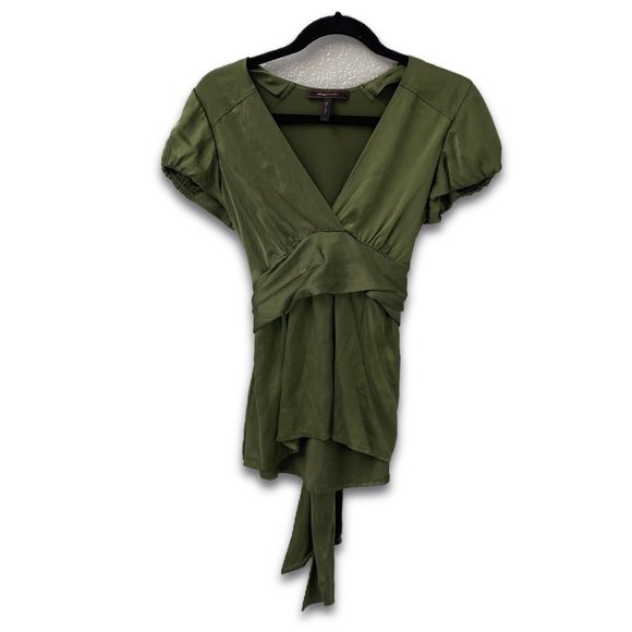 BCBGMaxAzria Tops - BCBGMaxAzria - Dark Green, Silk, Blouse, Size Small